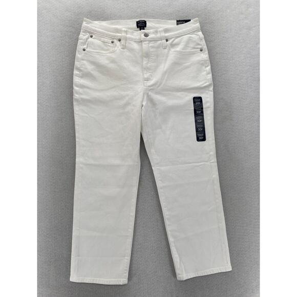 J. Crew Denim - J.Crew Essential Straight Jeans‎ Women's 30P Petite White Denim All Day Stretch